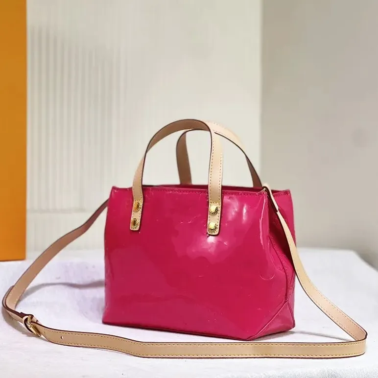 Luxury Designer Patent Leather Handbag Small Shoulder Crossbody Bag Fashion Mini Tote Mirror Quality Hot Pink Designer Bag