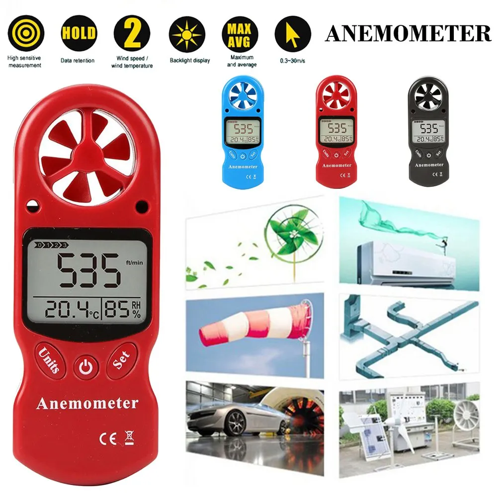 Pyle Handheld Wind Speed Meter Pyle PMA85 Digital Anemometer - Handheld