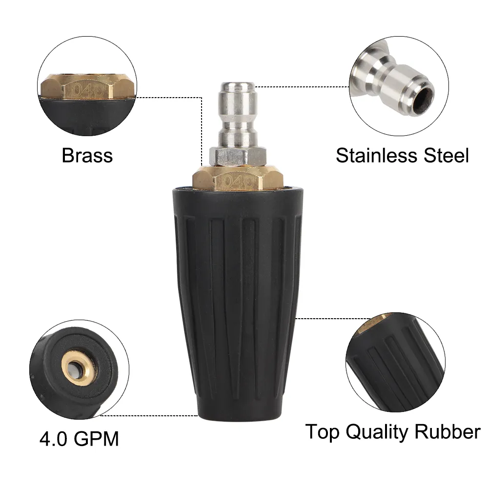 4000PSI Car Washer Nozzles Rotating Turbo High Pressure Gun Jet Water ...