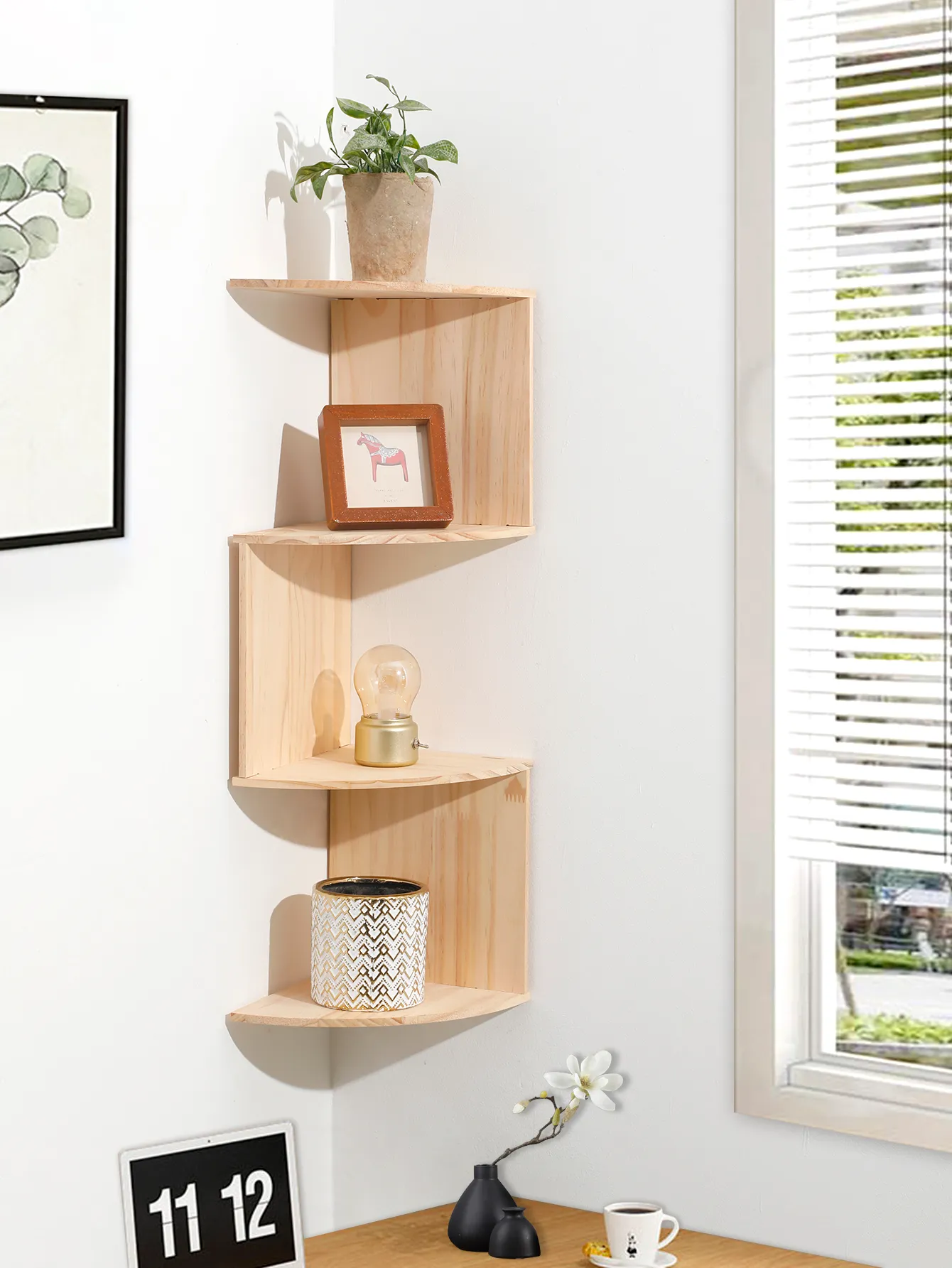Corner Floating Rack Floating Corner Shelf, 5 Tier Wall Mounted Corner... From Homemarket10 ...