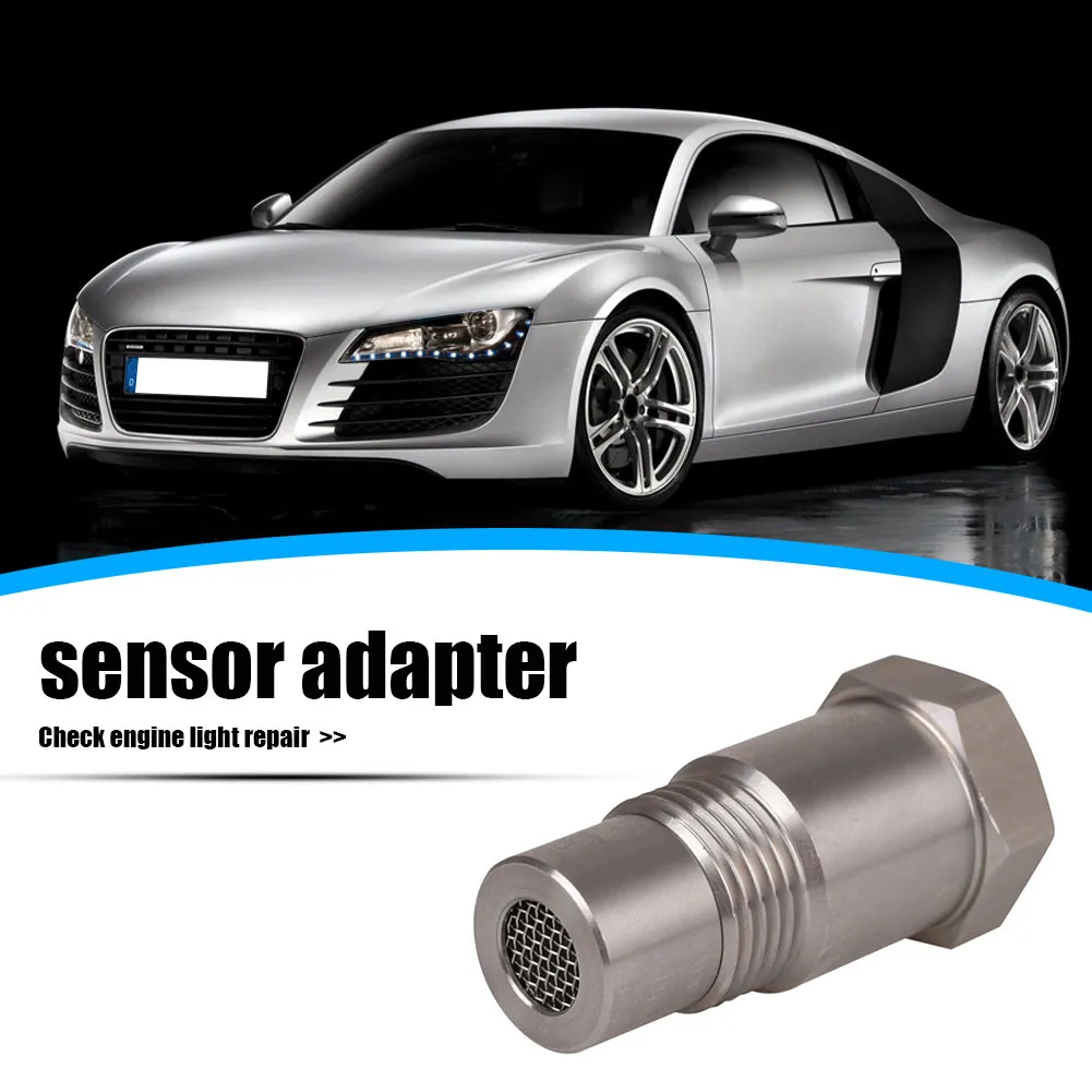 O2 Sensor With Mini Catalyst 20-Upgraded O2 Oxygen Sensor CEL Fix Eliminator Adapter Shell Plug w ...