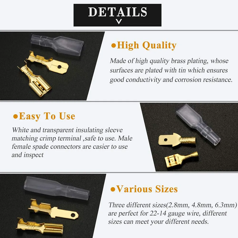 Cold Crimp Terminal wire connector kit for Car Speakers
