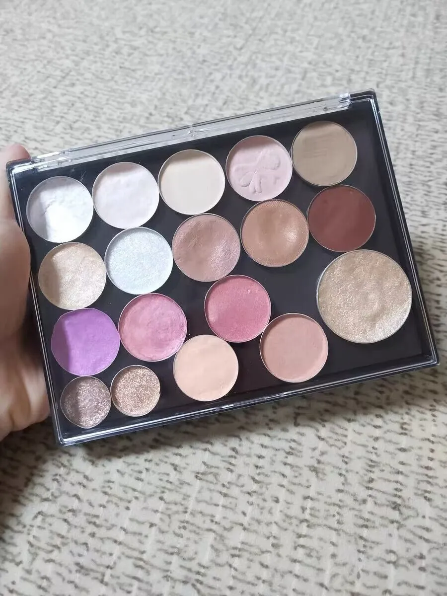 Magnetische Make-up-Palette Leer | Mit Spiegel | Fischschuppen-Design | Ca. 18x10 Cm | Für Lidschatten-Pfannen DIY