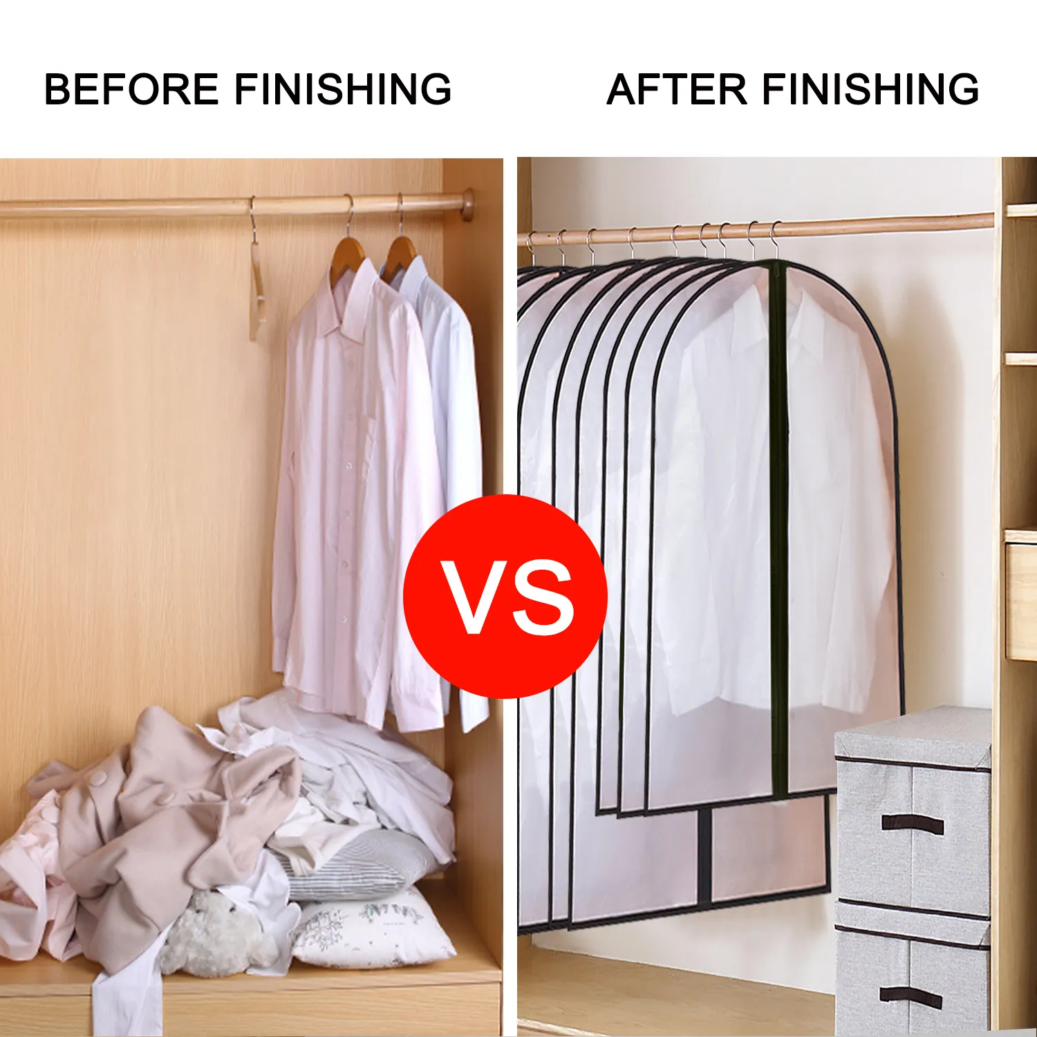 DHgate Premium Storage Bags Breathable Fabric Garment Cover Closet Organizer 4 Pack Home Garden