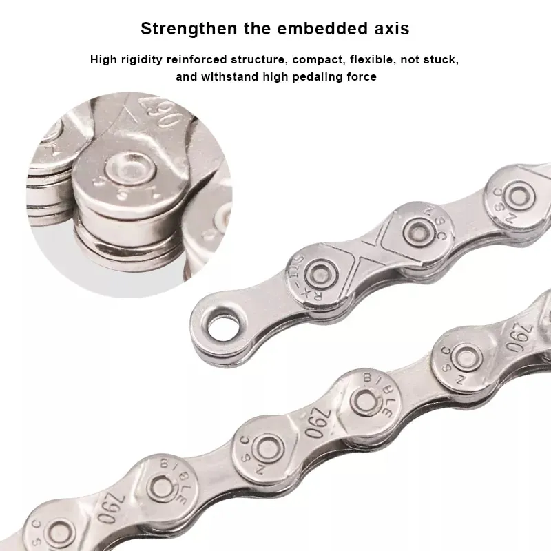 DHgate RIDERACE Silver 8 12 Speed Bicycle Chain Durable Ultralight Mountain Road Bike Chain for 24 27 30 Variable Speed 116 Links Sports Outdoors