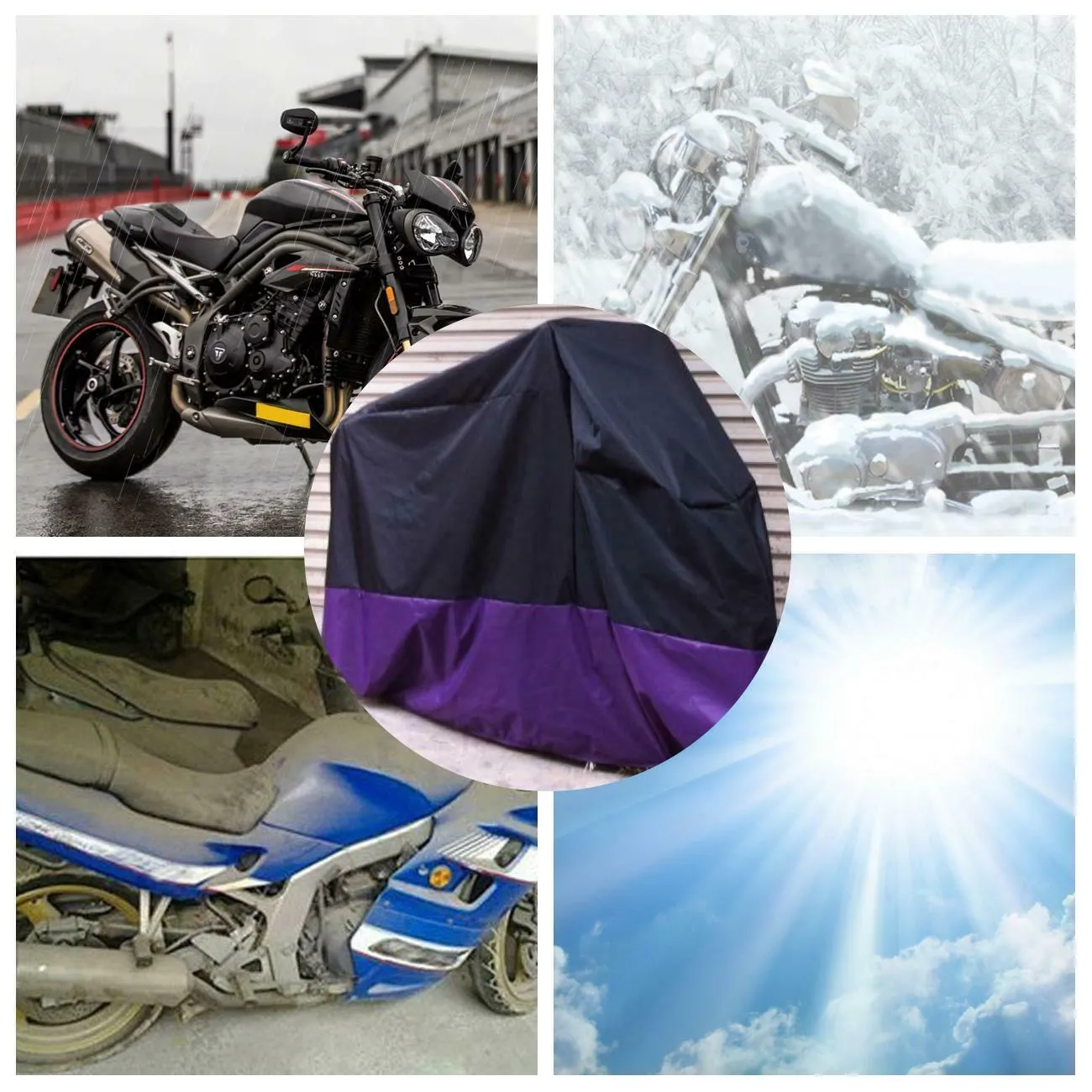DHgate Motorcycle Storage Cover Waterproof Dustproof XXL XXXL Black Purple Silver Orange for Honda Harley 2024 Automobiles Motorcycles