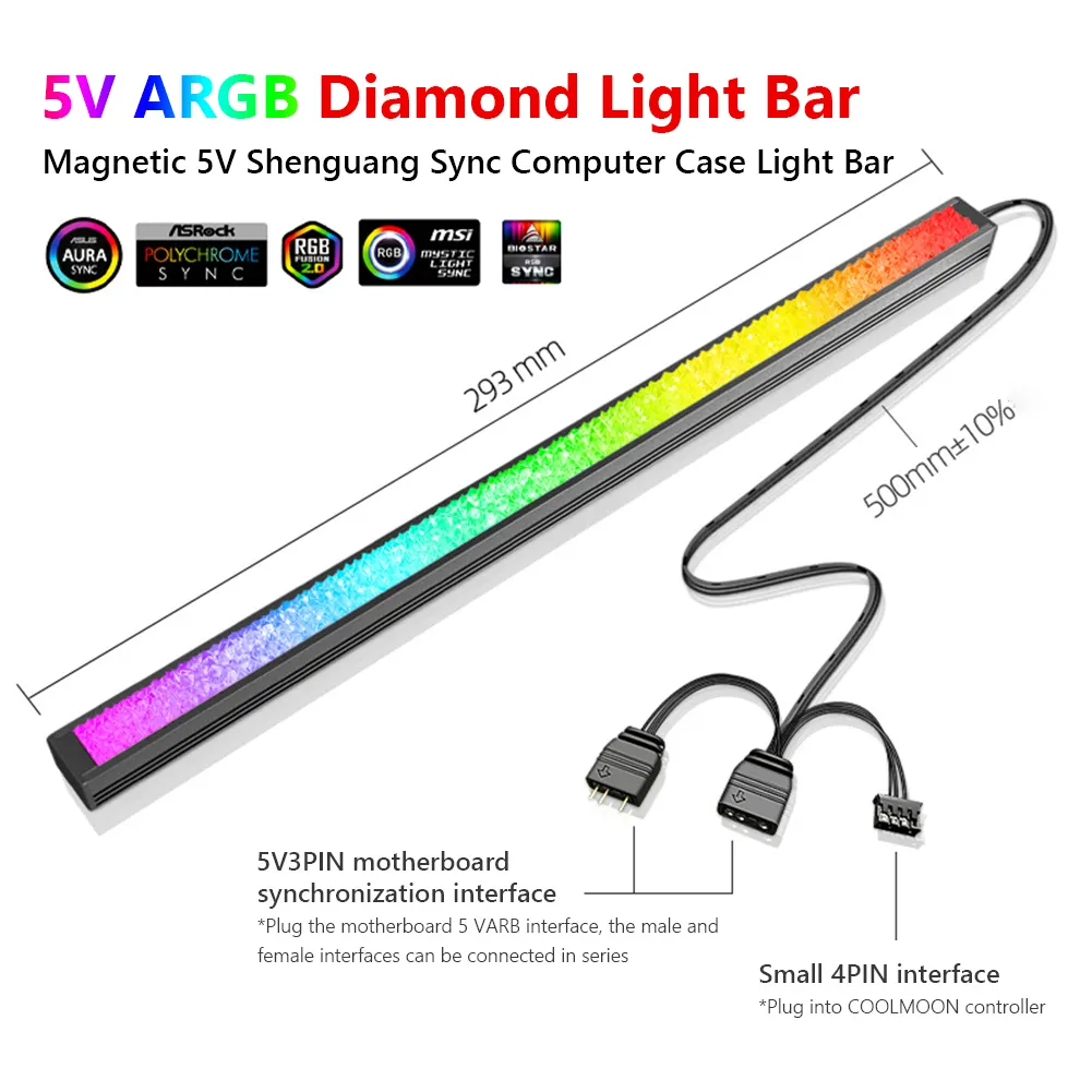 COOLMOON 30cm Addressable RGB Led Light Stand Bar With Aluminum Alloy PC Case And 5V 3PIN ARGB Motherboard For ASUS Aura SYNC From Ddmyjun 35.2 DHgate.Com