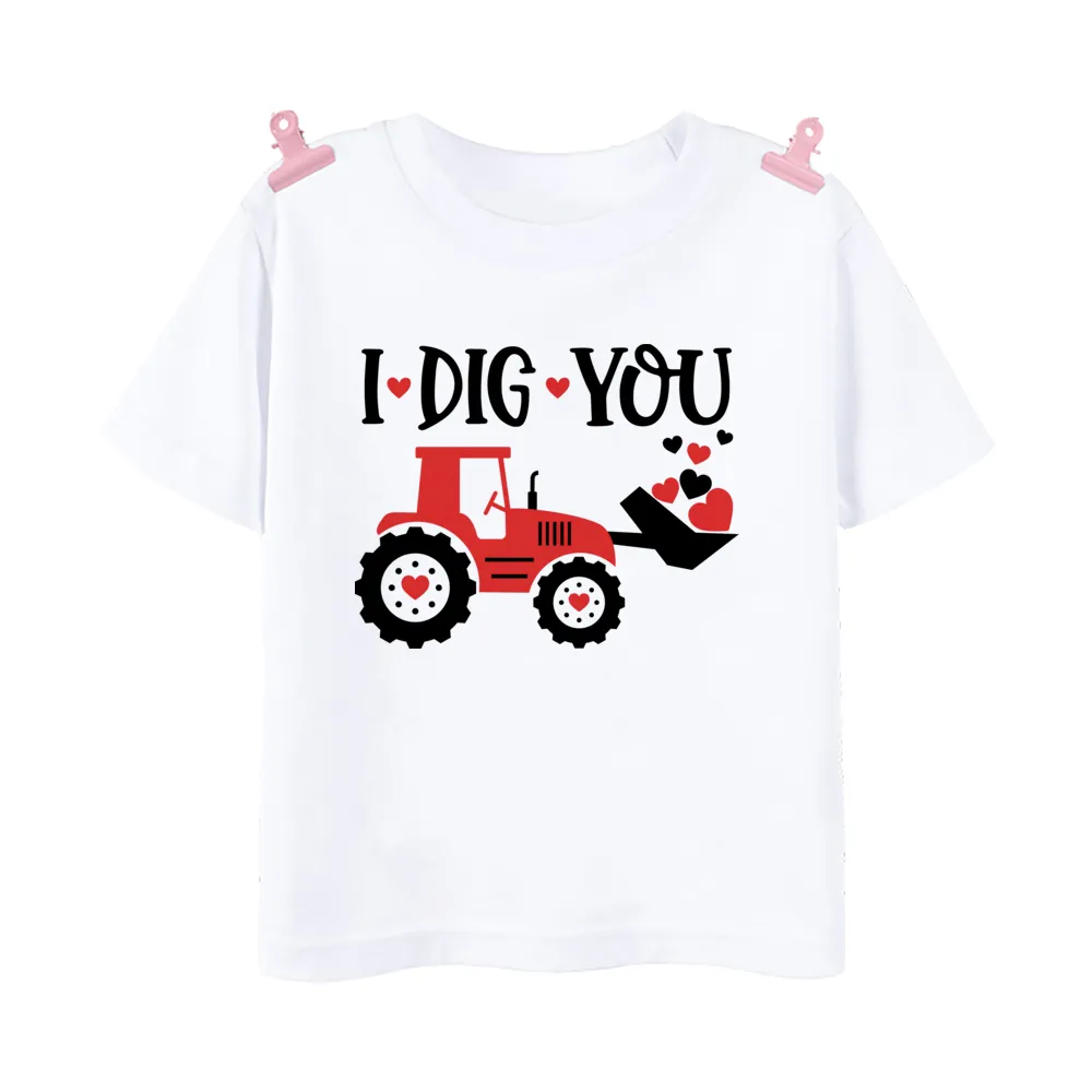 Camiseta De Estampado Para El Tractor De San Valentín Diseño De Animales De  Granja Lindo Para Niños De 7,2 € | DHgate, image size:1000x1000