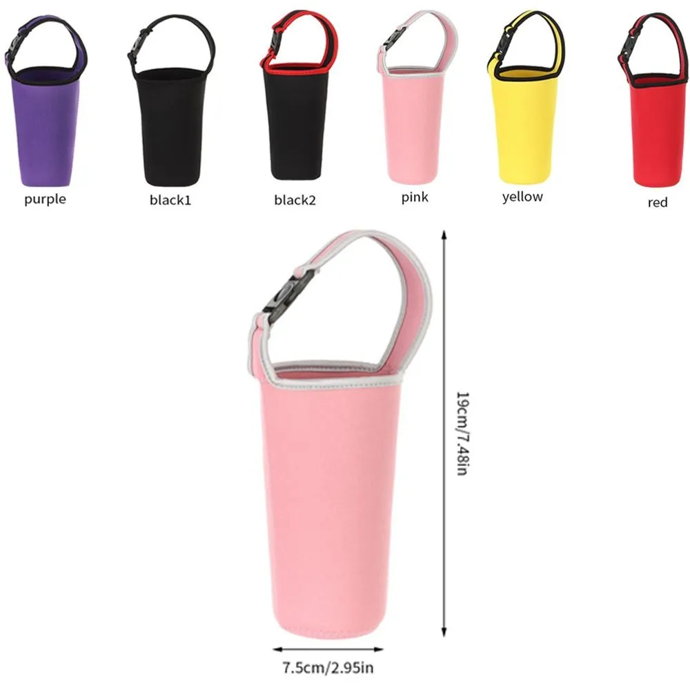 HUGS IDEA Insulated Neoprene Water Bottle Sleeve With Strap - 3D Print Design, Keeps Drinks Cold/Hot, For Sports & Travel
