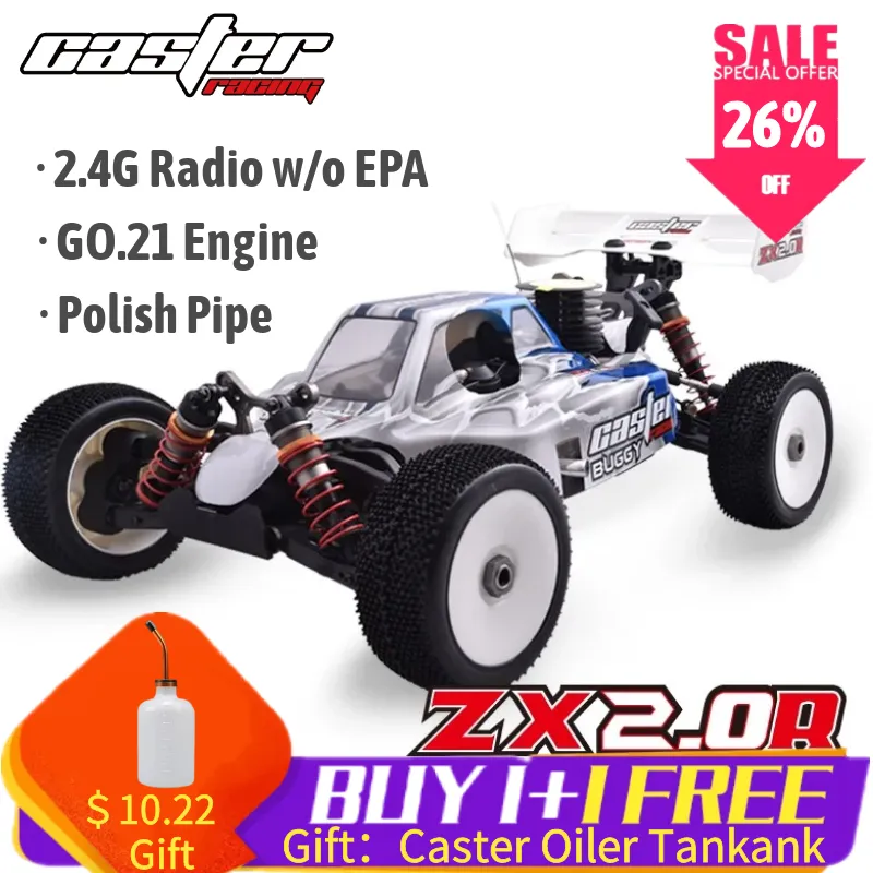 Caster Racing ZX2.0 RTR GP Engine 1/8 Nitro 4WD Buggy RC Off-road