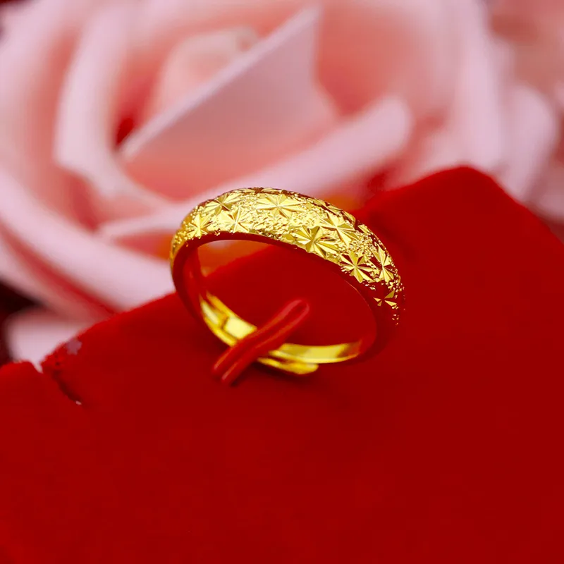 Gold Couple Rings Set Star Open Adjustable Bands for Women Men Wedding Engagement Jewelry