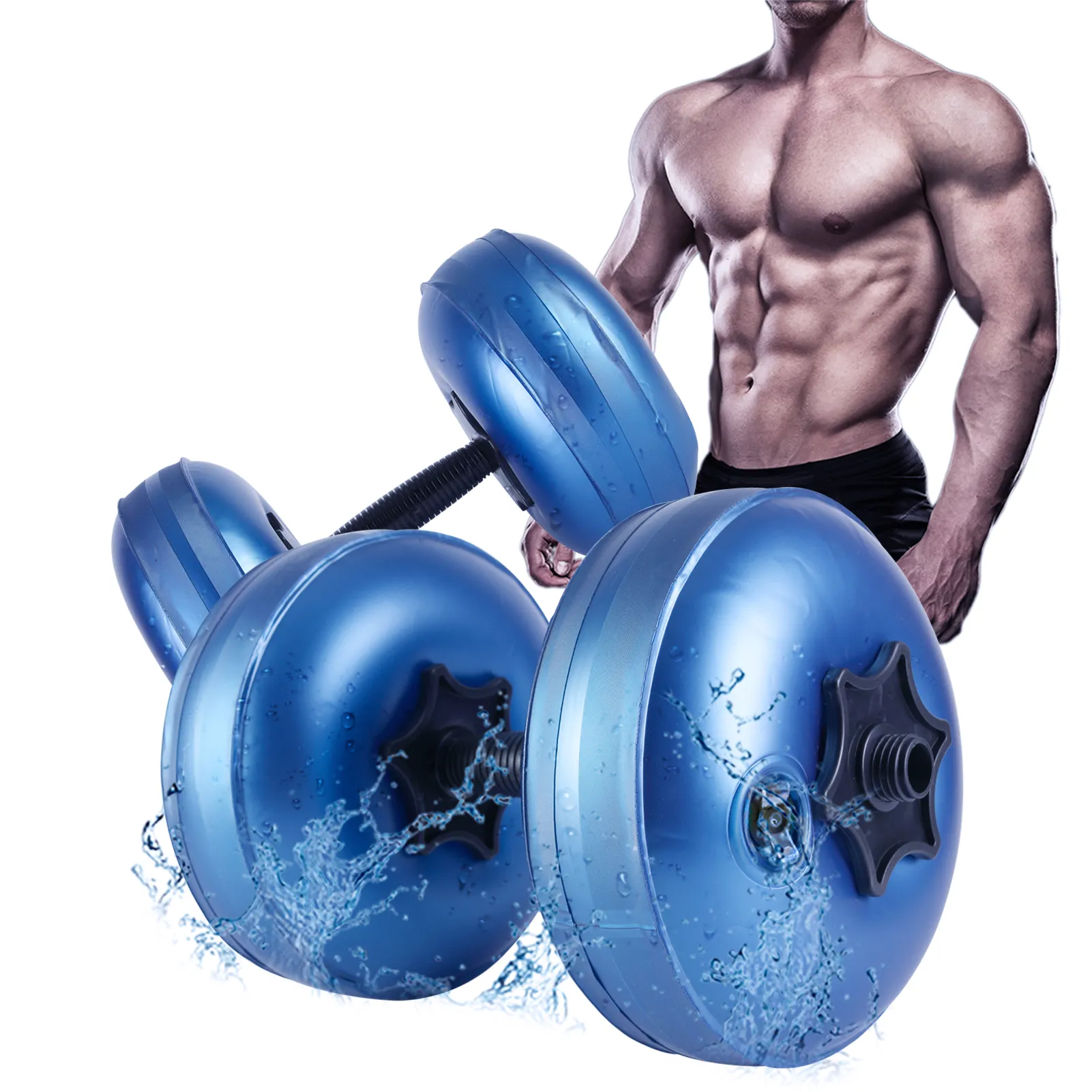 Adjustable Water Filled Dumbbell Set Portable Weights 25kg For