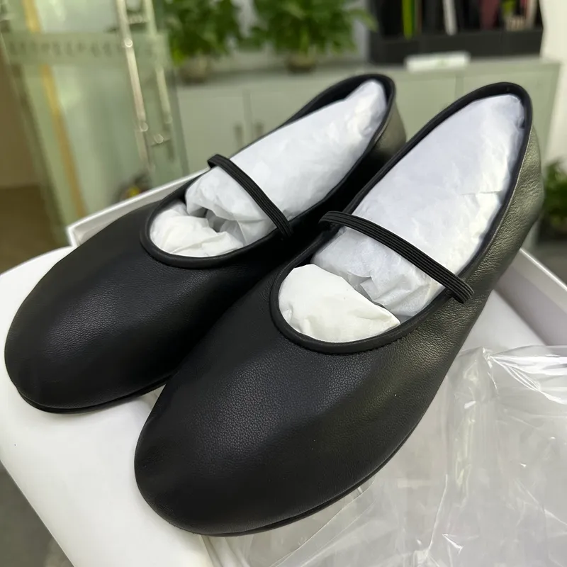 Wholesale Luxury Soft Leather Ballet Ballet Shoes With Rubber Bands High Quality Comfortable And Small Round Toe For Women At Only 93.48 DHgate.Com