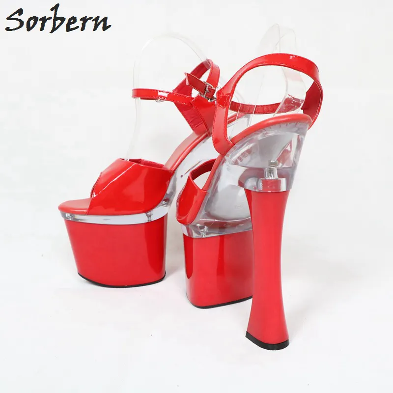 Sorbern Ankle Strap Slingback Women Sandals Square Chunky Heels