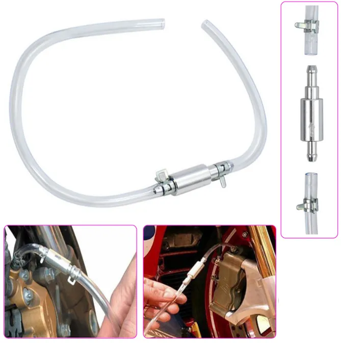 Car Motorcycle Clutch Brake Bleeder Hose One Way Valve Tube Bleeding Tool Set
