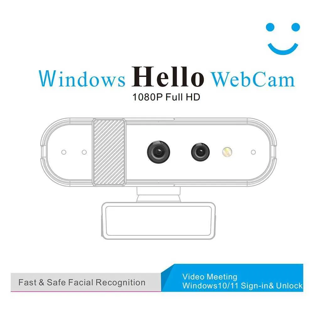 HD 1080P 30FPS USB Intitle Webcam X5 With Wide Angle Facial Recognition