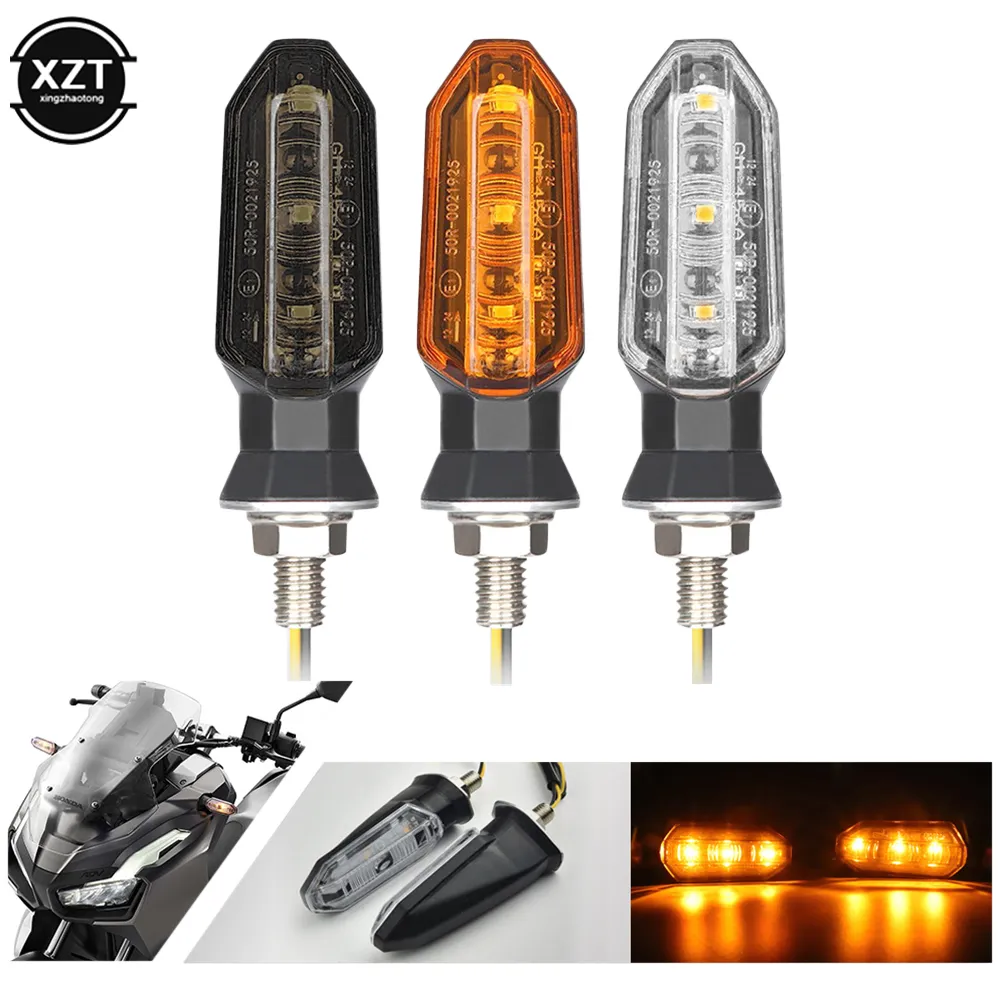 Motorcycle LED Turn Signal Lights 2 Pack, 8mm Amber From
