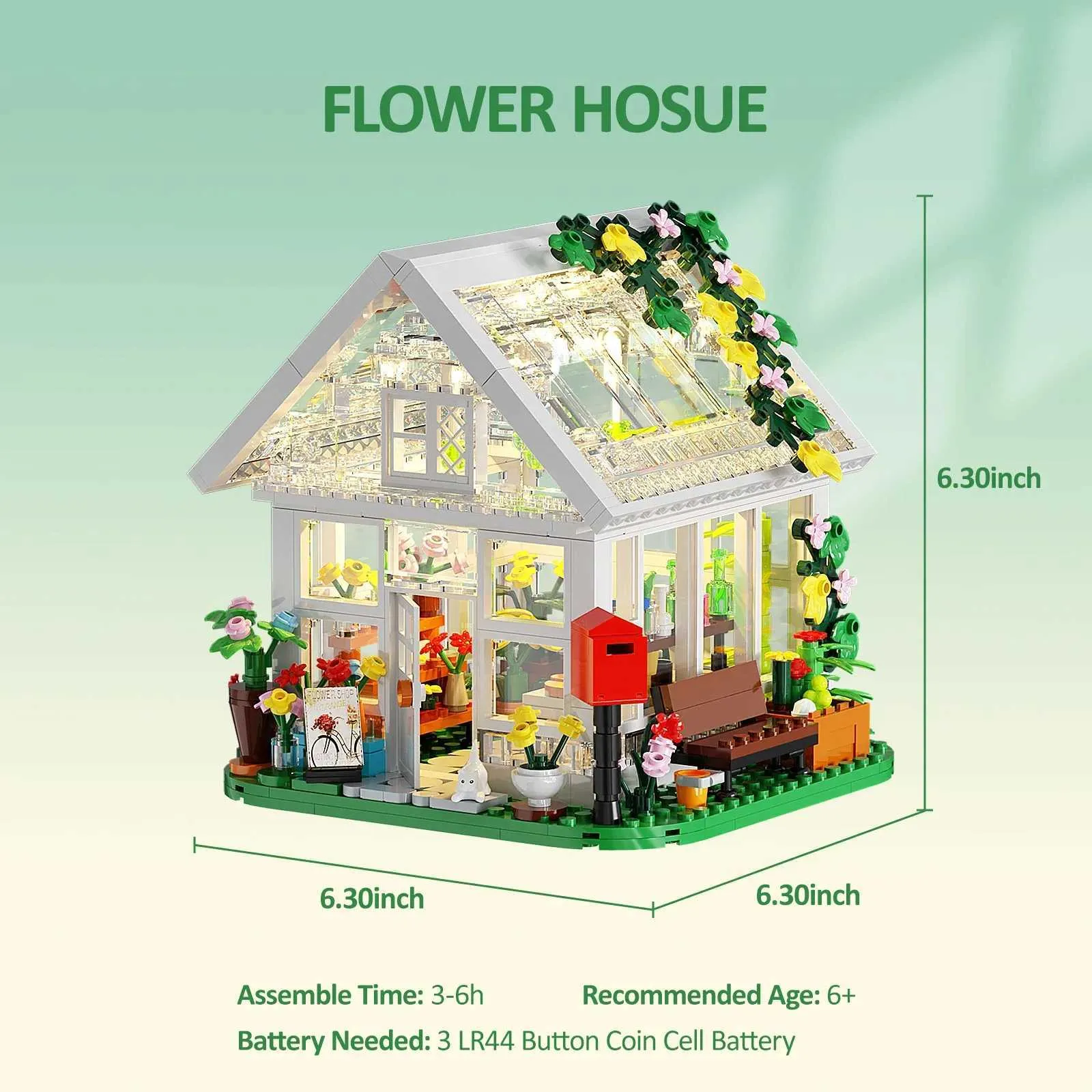 OURCREA Luminescent Dream House Building Blocks - Light-Up Creative ...