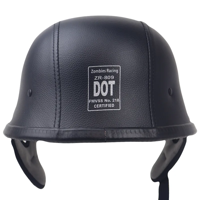 Pover Donunt German Style DOT Half Helmet – Open Face Motorcycle Helmet For Cruiser, Scooter, Chopper