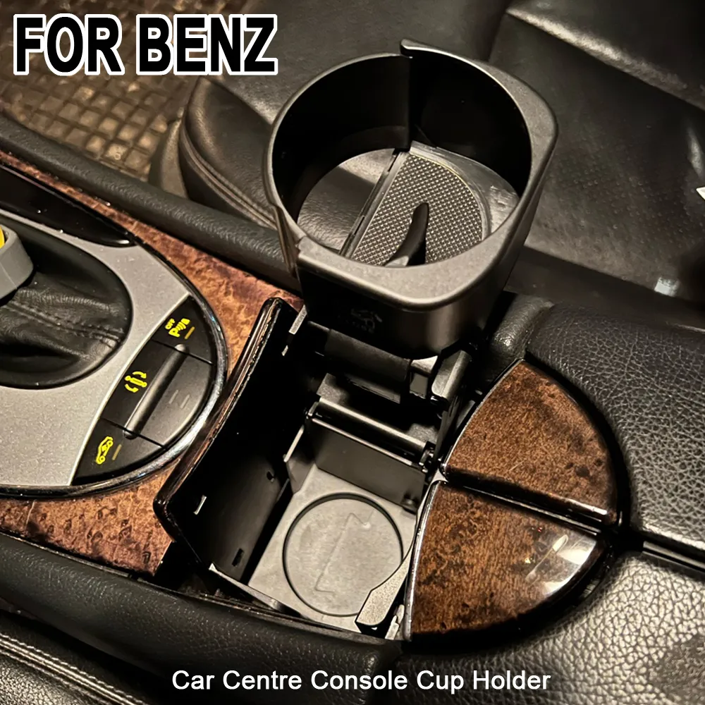 Mercedes W211 E-Class CLS Center Console Cup Holder Insert Replacement, ABS  Plastic Black Trim (Single)