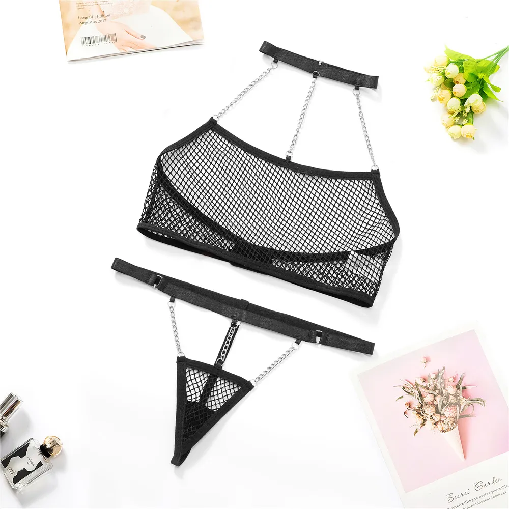 Seamless Mesh Bra & Brief Set With Chain Detailing –... From Dh2958055,  $18.9