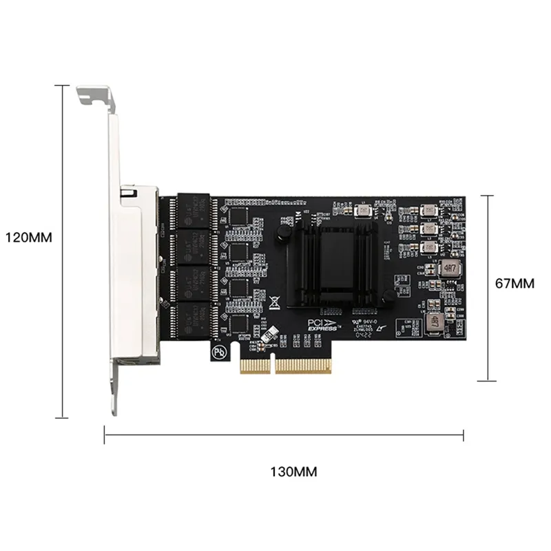 PCIE X4 Gigabit Ethernet Network Card 4 Ports 2.5G Server Network Card RTL8125BG Chip Desktop Computer Adapter Card