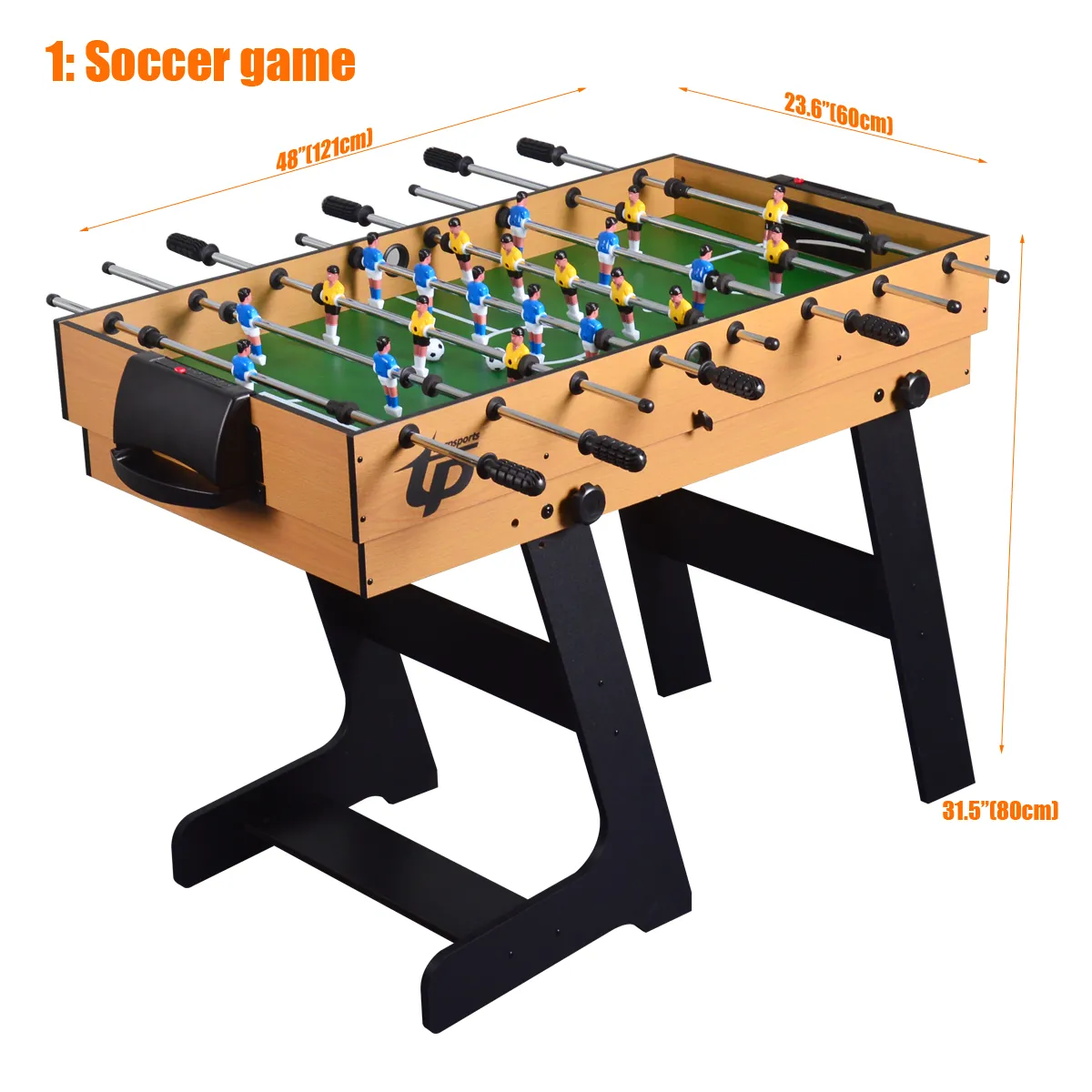 48インチ5 In 1マルチゲームテーブル：ビリヤード、サッカー 