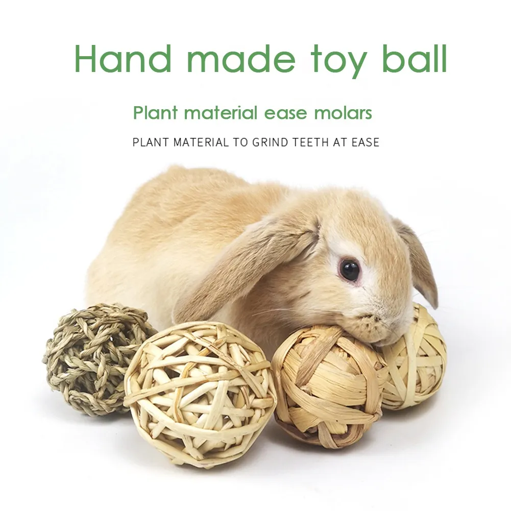 Interactive Chewing Braided Ball Set For Small Mouse Animal Guinea Pigs Rabbits Hamsters Natural Grass Balls For Fun Pet Play From Quanyuanfacai Manufacturer 15.07 DHgate.Com