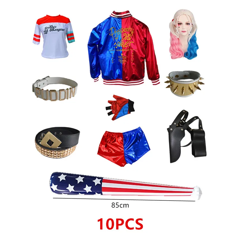 Full Set Halloween Cosplay Costume For Adults Harley Quinn Squad Monster Wu Tang Shirt Jacket Jacket And Pants Accessories From Homepro11 43.75 DHgate.Com