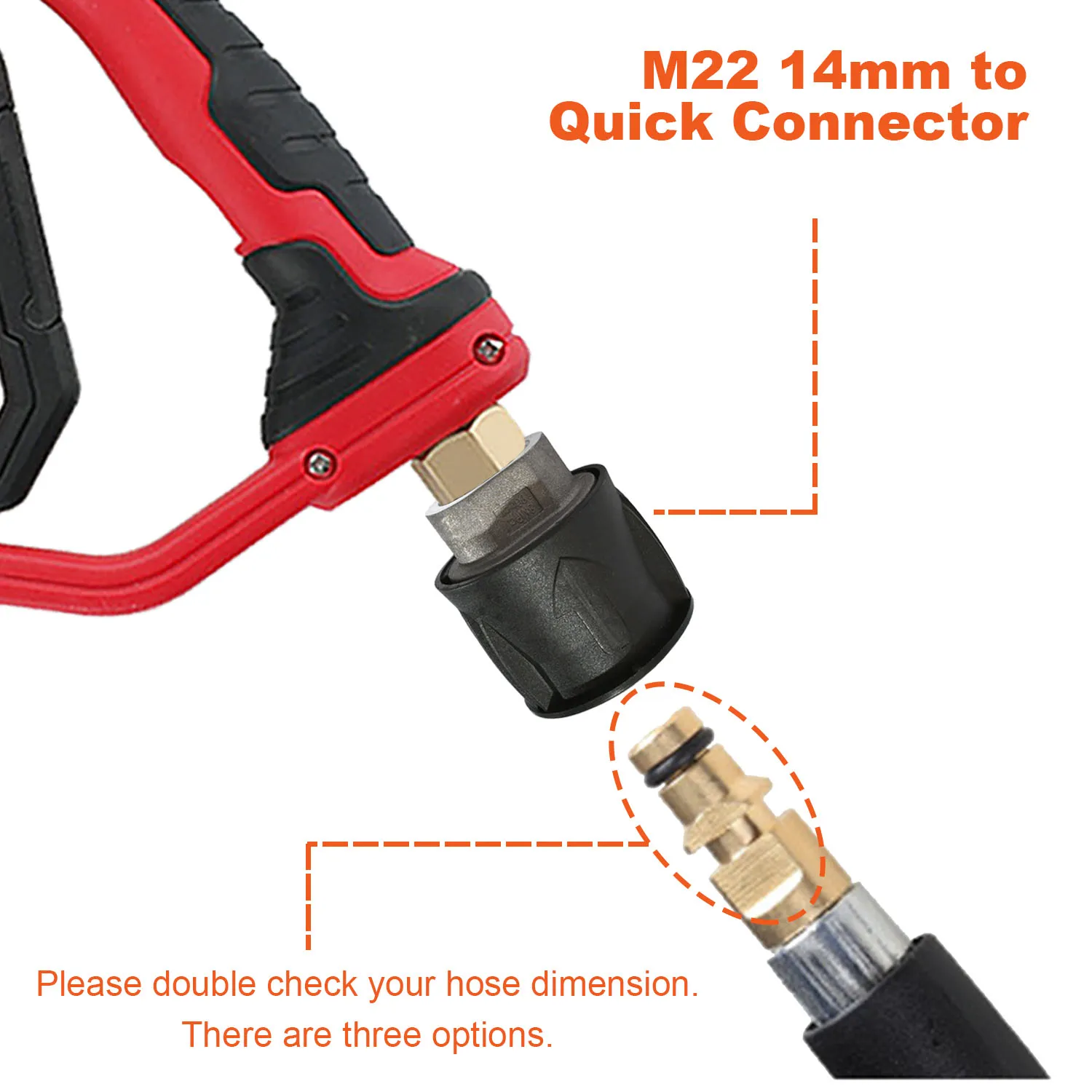 JUNGLEFLASH High Pressure Washer Car Cleaner Water Gun For KARCHER BOSCH LAVOR PARKSIDE NILFISK 4000psi 5 Quick Connect Nozzle Kit Cleaning