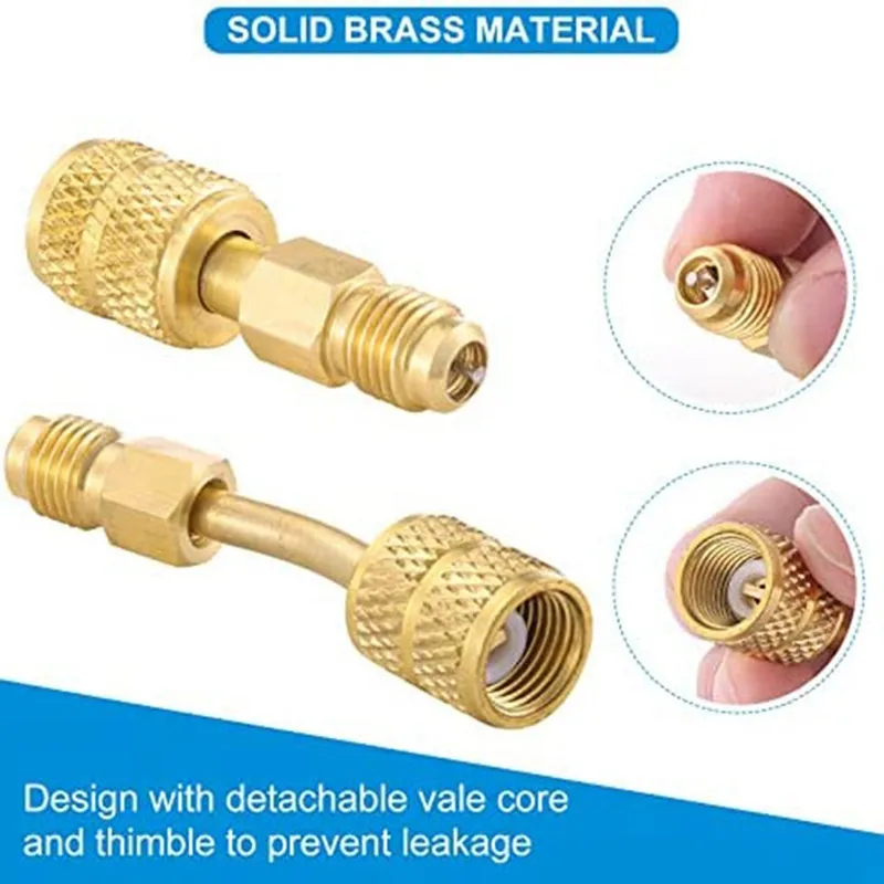 Adaptateur R410A 1/4 Mâle SAE Vers 5/16 Femelle SAE, Filetages De Précision Pour Connexion