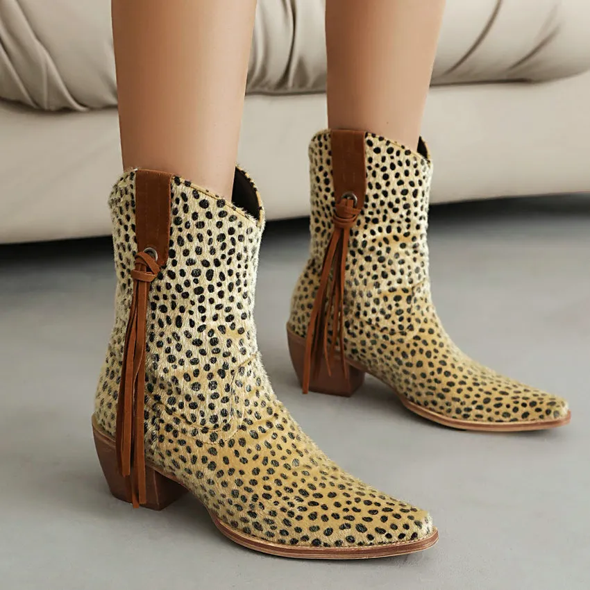 Office animal print boots shop
