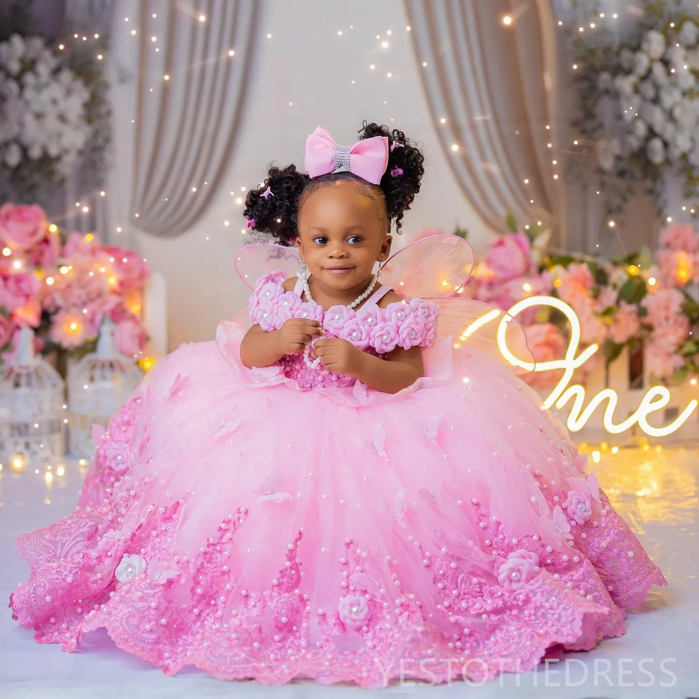 Robe a fleur rose cheap
