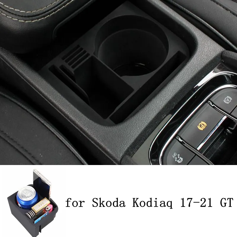 Wshao Store Organizer Per Skoda Kodiaq 2017-2021 - Scatola Portaoggetti Per Controllo Centrale, In Plastica, Set Da 2 Pezzi