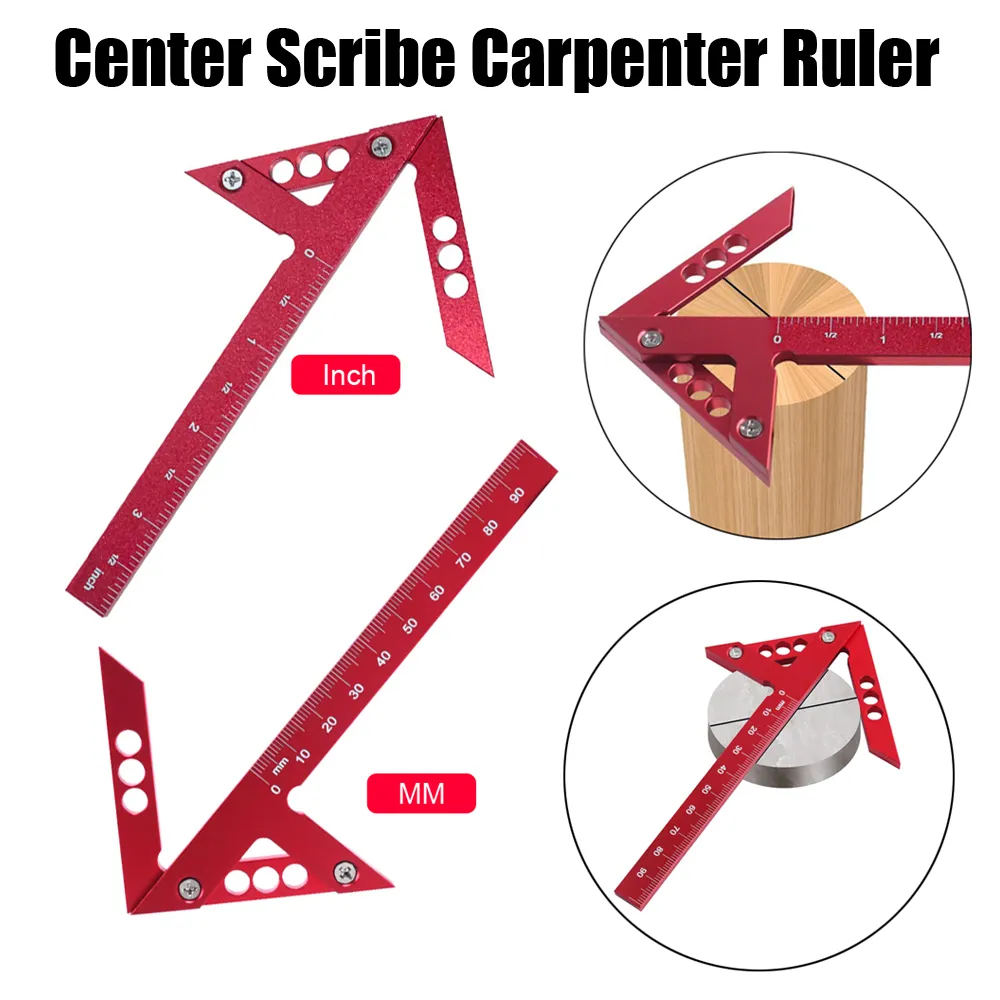 Center Finder & Line Gauge Tool – Aluminum Alloy 45/90 Degree Scribe For Woodworking & Metal - View #5