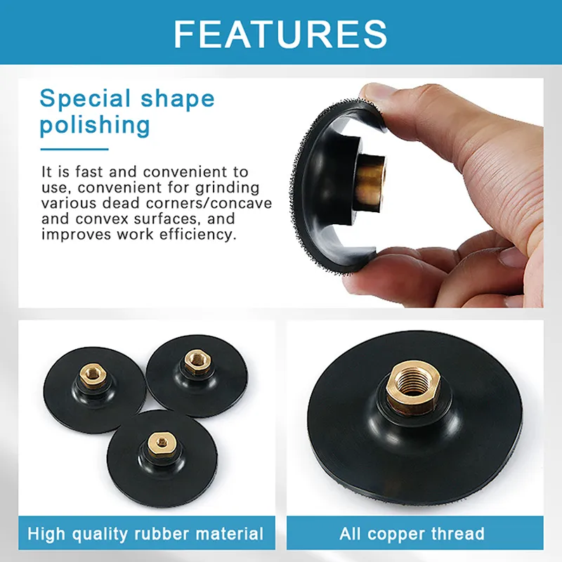 Replacement 125mm Rubber Backing Pad For Grinder Sander Discs Hook And Loop~p148614977