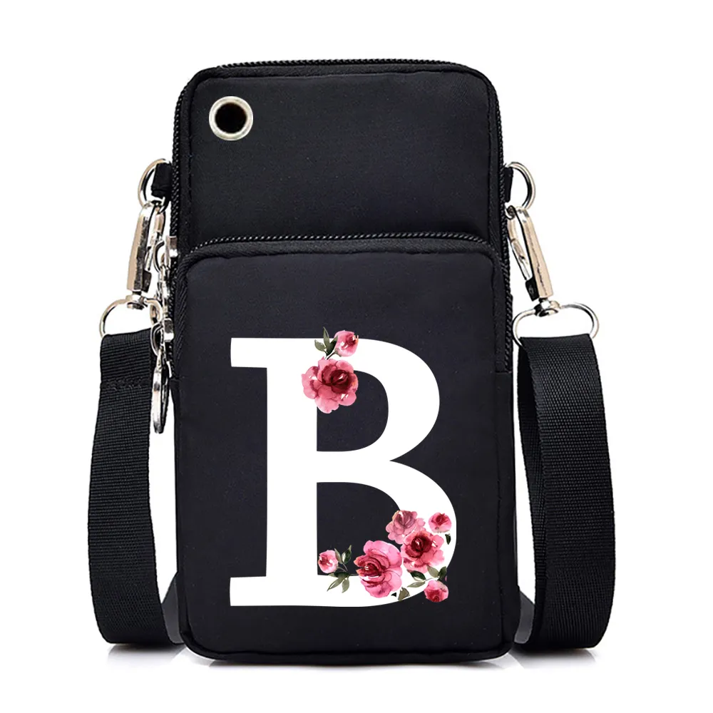 Rose Small Crossbody Phone Bag For Women Floral Alphabet A Z 2024 Vertical Messenger Purse Hanging Neck Handbag From Ddmyaug 8.68 DHgate.Com