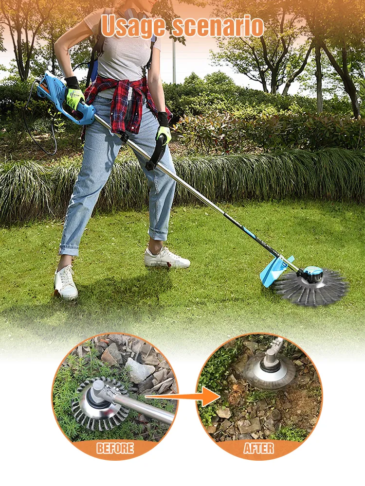 Metal Blade Grass Trimmer Head Universal Steel Wire Wheel for 6/8/10 Inch  Lawn Mowers, Garden Trimmer Attachment