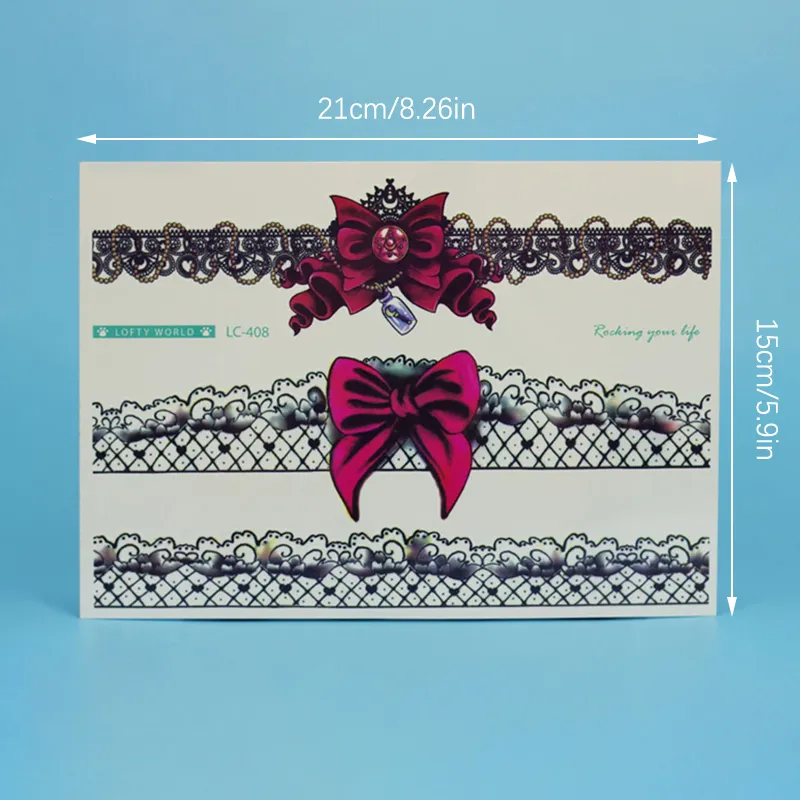 Temporary Tattoo Leg Stickers Big Bow Tie Lace Gun... From Ddmyapr, $14.3