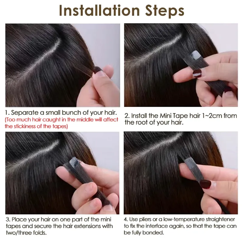 1 pack of tape in hair extensions top