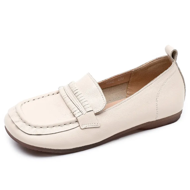 DHgate.com:ZXRYXGS Soft Cowhide Leather Flat Loafer Shoes