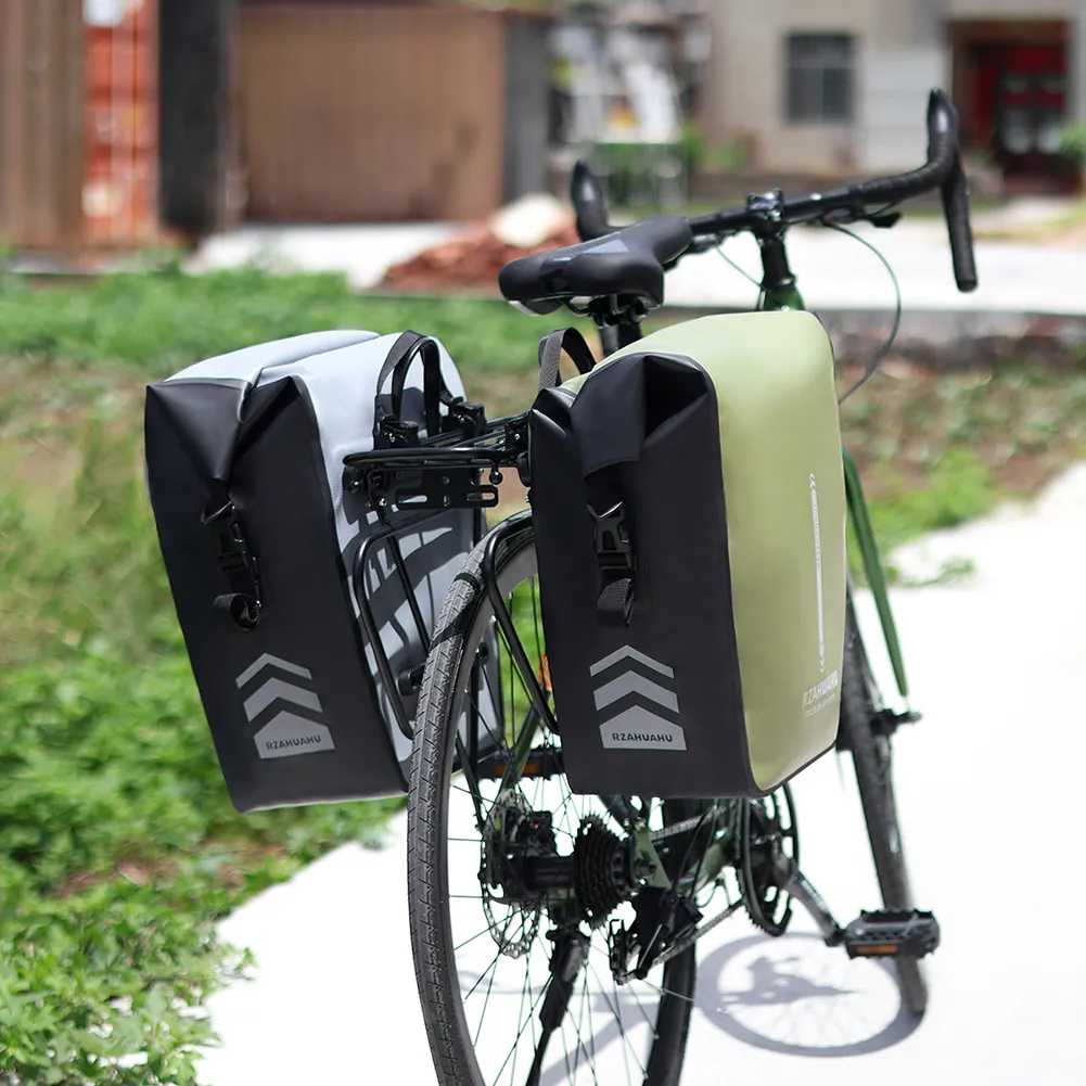 18L Bike Rack Bag with Handle Waterproof Bike Rear Rack Bag Reflective Cycling Luggage Bag Adjustable Buckle Bicycle Accessories