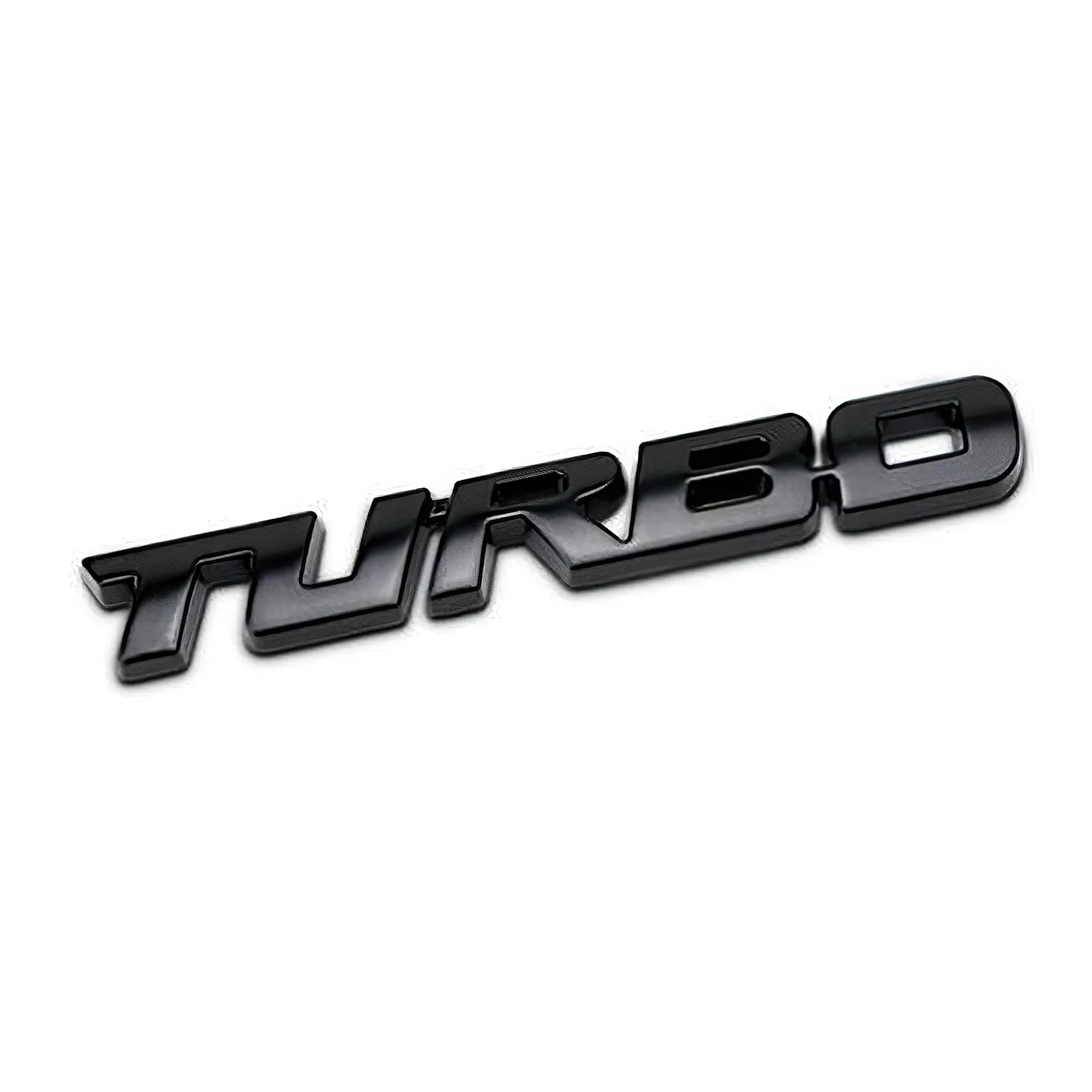 EIDRAN Silver 3D Metal Turbo Letter Emblem Badge - 9.5cm X 1cm Car Fender Sticker Decal