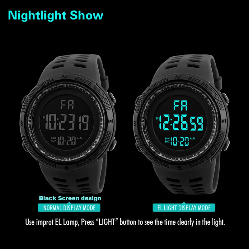 2024 Mens Large Digital Sports Watch Glowing Dial Multifunctional Outdoor Adventure Trend Watch For Students From Ddmyaug 9.59 DHgate.Com