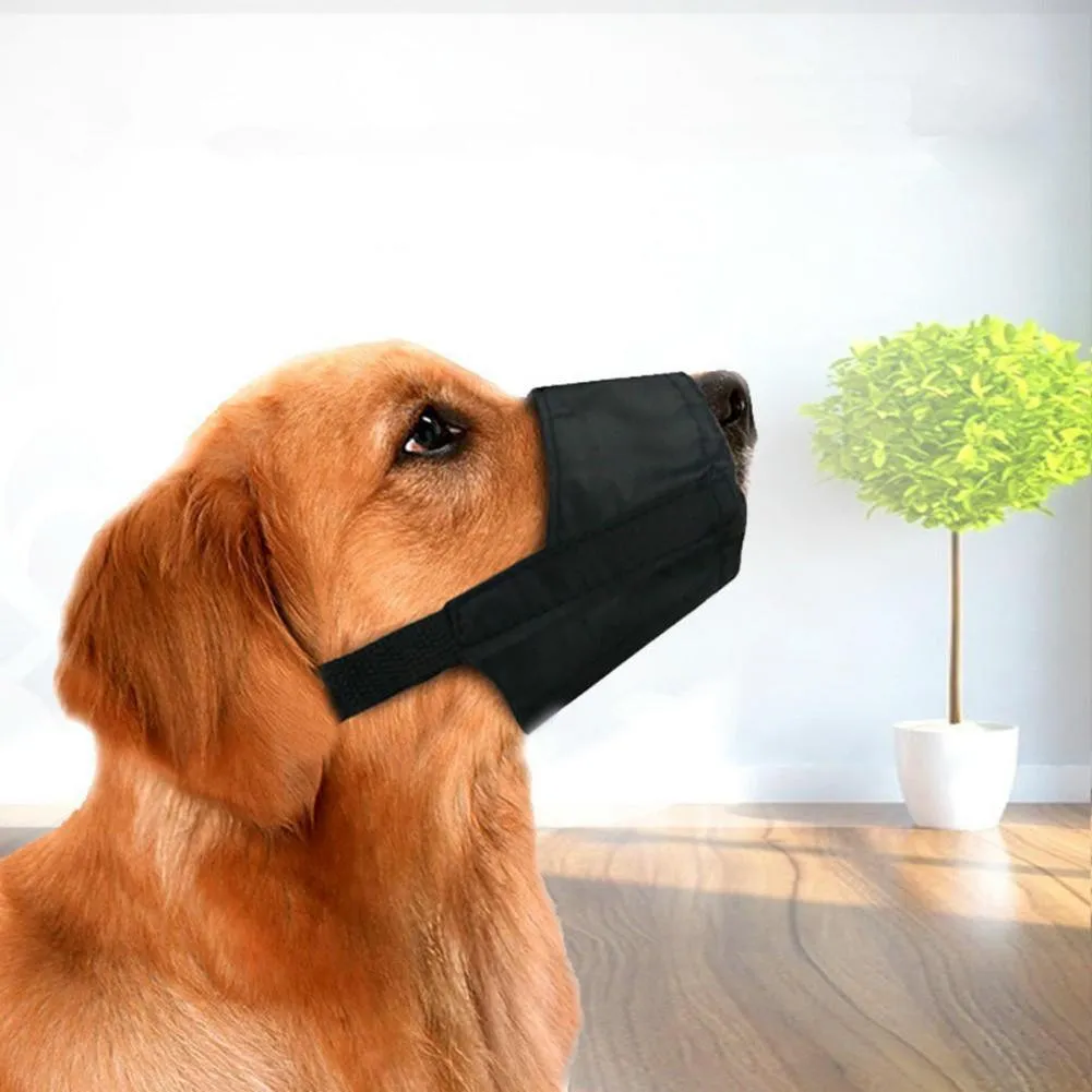 DHgate Anti Barking Oxford Cloth Dog Muzzle Adjustable Pet Mouth Cover with Safety Strap Pet Supplies