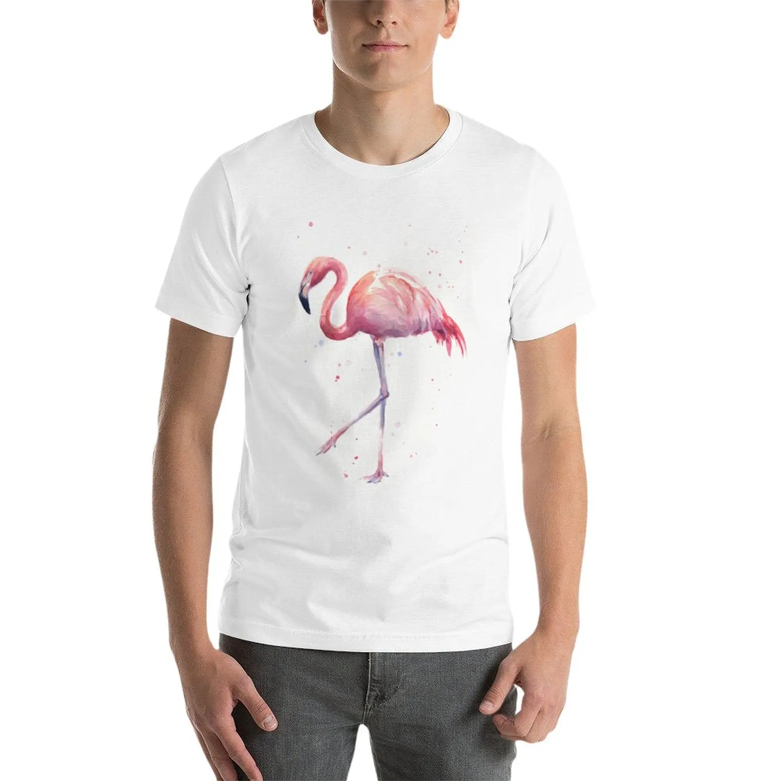 Flamingo Shirt Womens: Artistic Flamingo Watercolor Graphic Tee