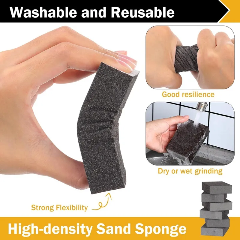 12PCS Drywall Sanding Sponge Set Wet Dry Hand Sander Block Pad Paper 60-220 Grit - View #4