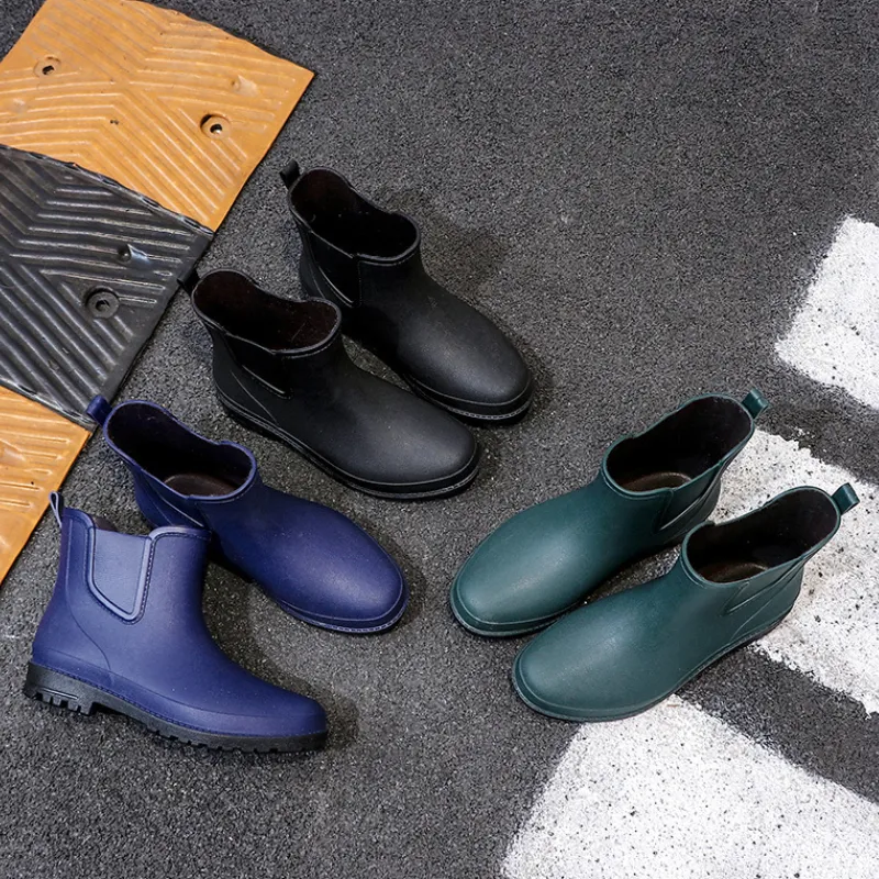 Rubber Rain Boot Men Waterproof Work Safety Shoes Fishing Galoshes Husband Ankle Chelsea Boots Water Footwear Bottes De Pluie