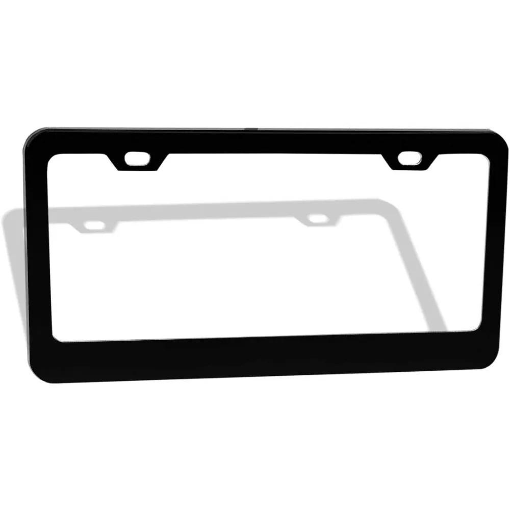 Amlion Custom License Plate Frames - Personalized Text, 12x6 Inch, Black Aluminum (2 Pack)
