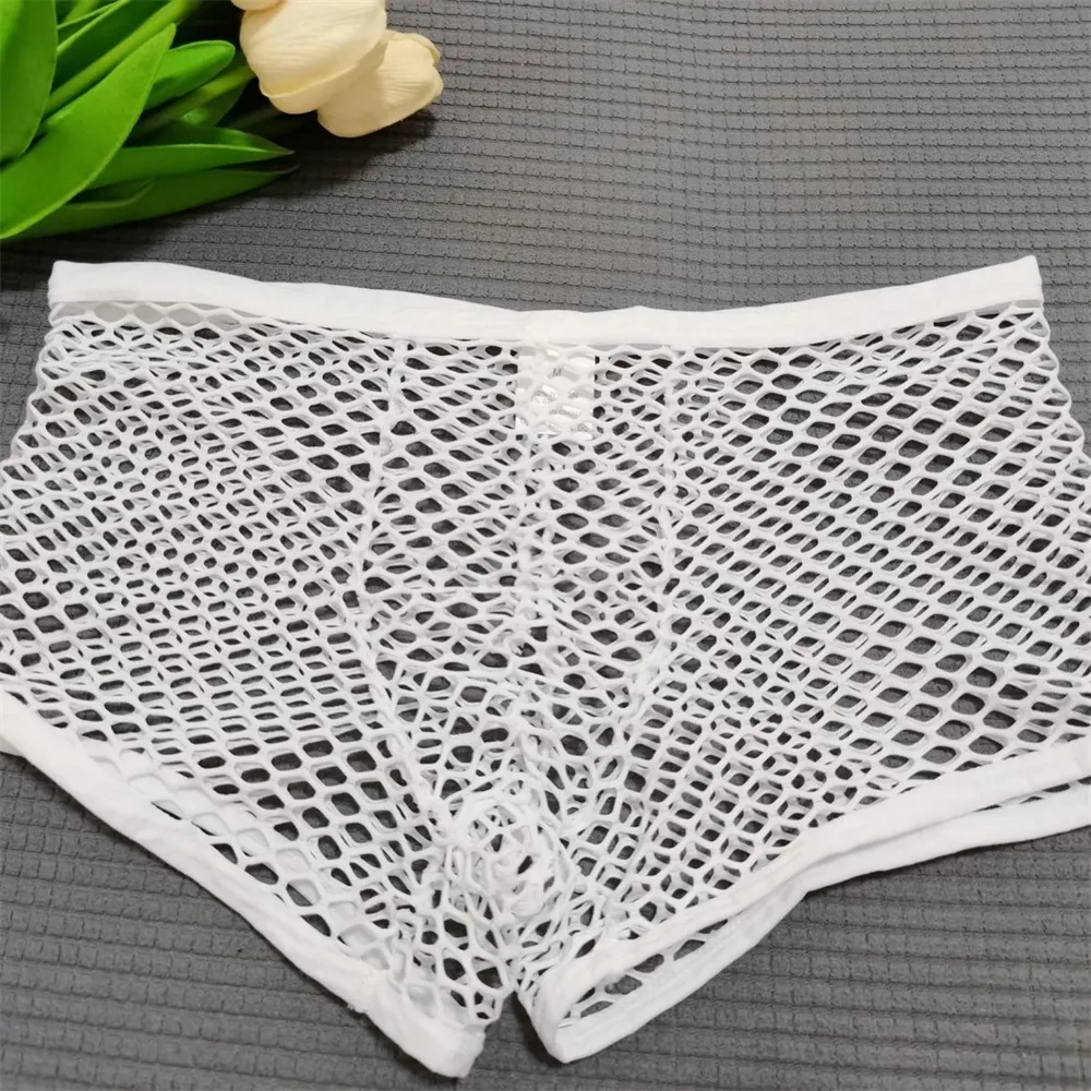 Big Fishnet Mens Boxer Shorts Large Mesh Hole... From Dh2958055, $13.94